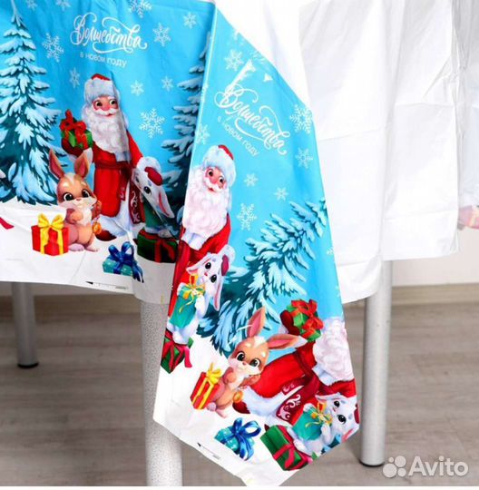 Новогодняя скатерть 137*180 в 2х расцветках