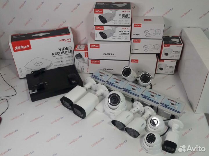 Комплект видеонаблюдения 4Мп Dahua 10 камер zoom