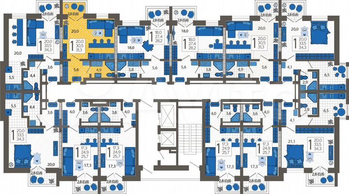 Квартира-студия, 31,3 м², 3/12 эт.
