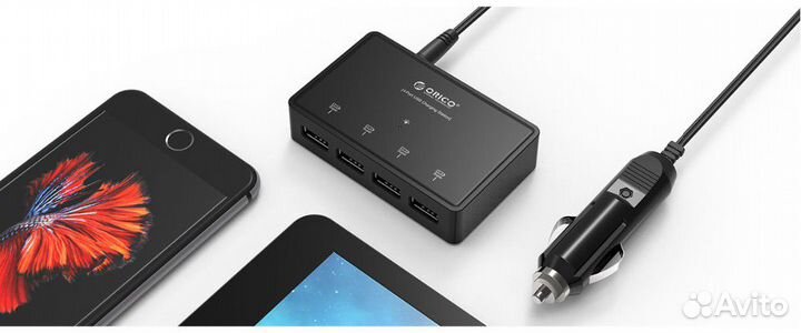 Автомобильное зарядное USB устройство Orico MPU-4S