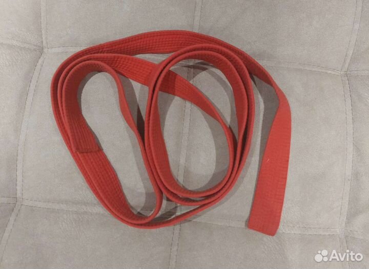 Пояс для самбо,длинный красный