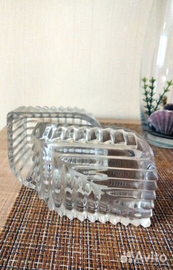 Конфетница (лимонница) с крышкой хрустальная