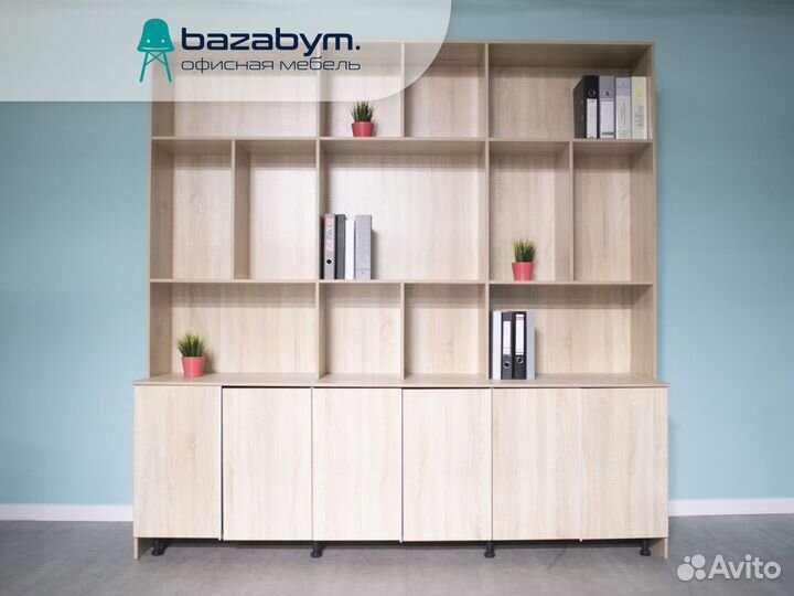 Шкаф-стеллаж офисный, система хранения, ясень 240х