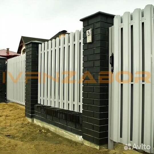 Забор из двухстороннего евроштакетника в Пучеже