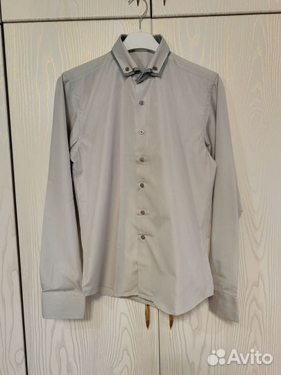 Рубашка мужская серая 46 (S)