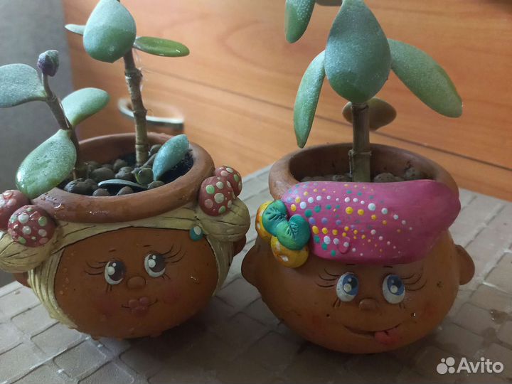 Керамические горшочки д/цветов (2 шт)