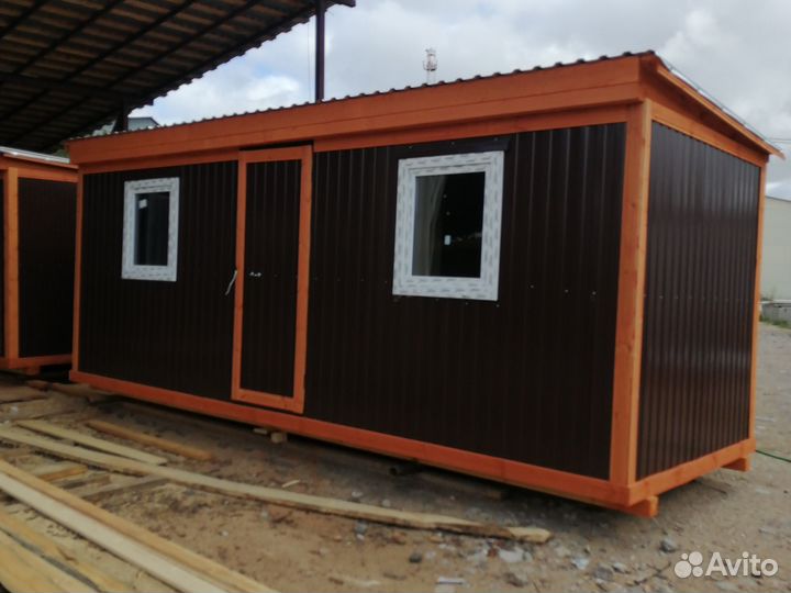 Бытовка утепленная дачная 6х2,3м распашная