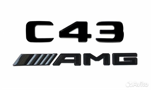 Комплект: шильдик Mercedes C43 + AMG черн