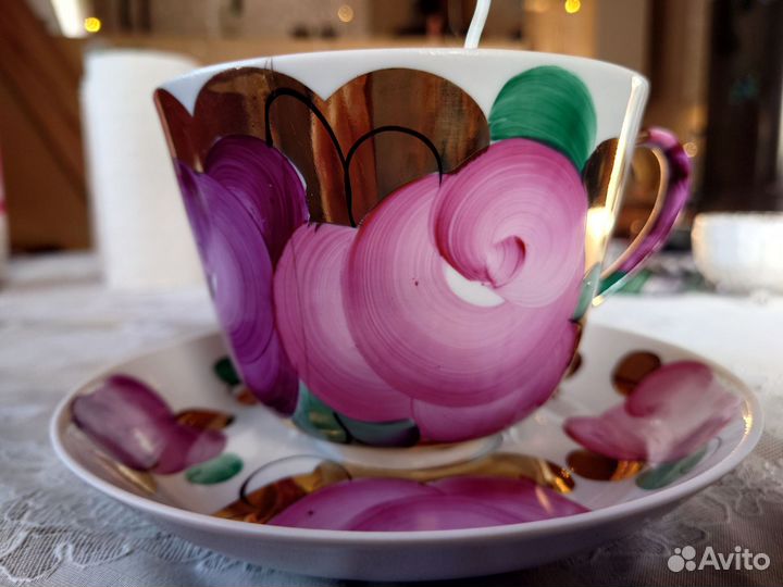 Чайная пара Агашки и чашка Золотое яблоко