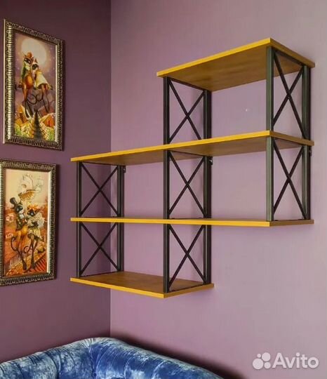 Полка настенная каскадная 4 секции