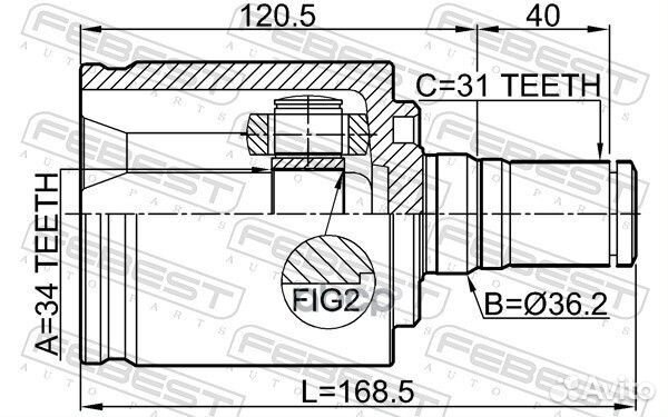 Шрус внутренний левый 34X36.2X31 1411KOR6atlh F