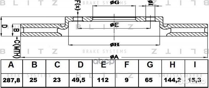 Диск тормозной перед audi A3 03- BS0182 Blitz