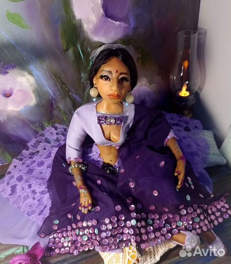 Кукла ручной работы Индианка Лаванда