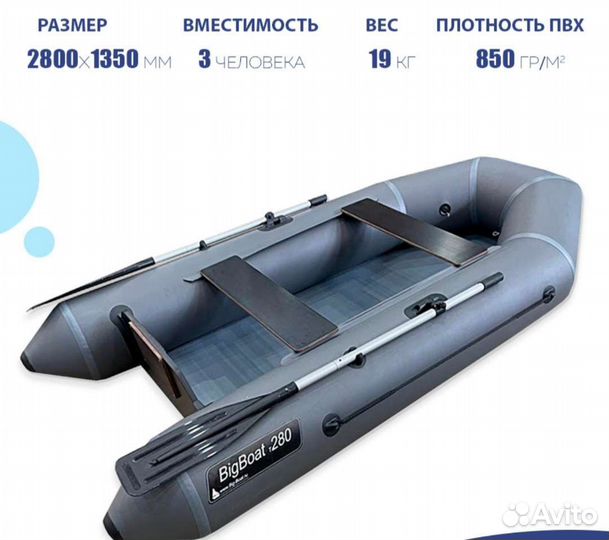 Надувная лодка для рыбалки плоскодонная пвх