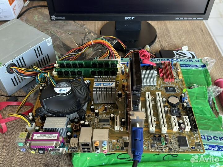 Материнская плата + процессор lga 775