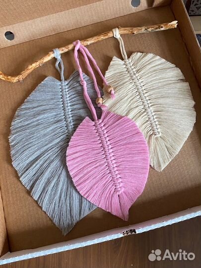 Макраме панно листья. Стиль Бохо