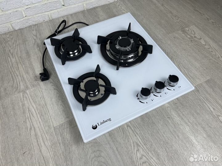 Газовая варочная панель Linberg 3 конфорки белая
