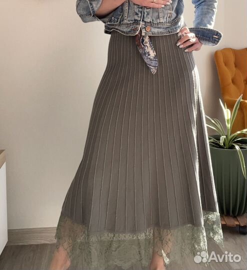 Длинная теплая юбка