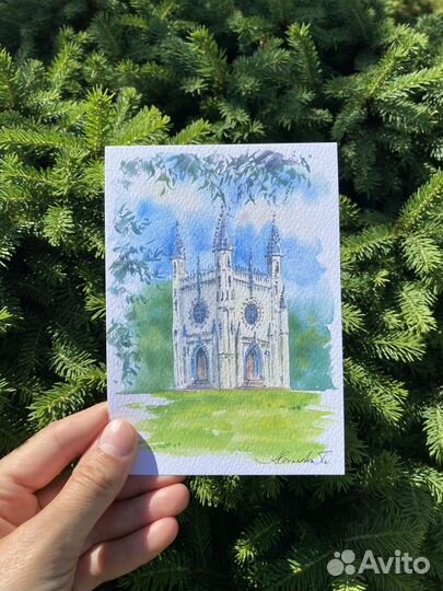 Открытки акварельные Петергоф набор 4 шт