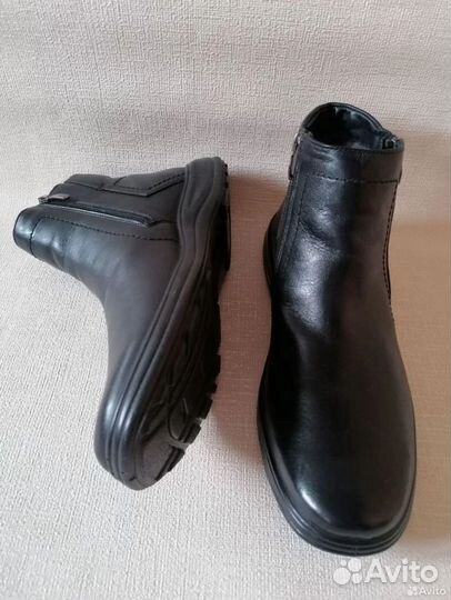 Новые Кожаные Мужские Полусапоги Ботинки Зима 45