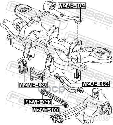 Сайлентблок подушки дифференциала mazda 6 wagon GY