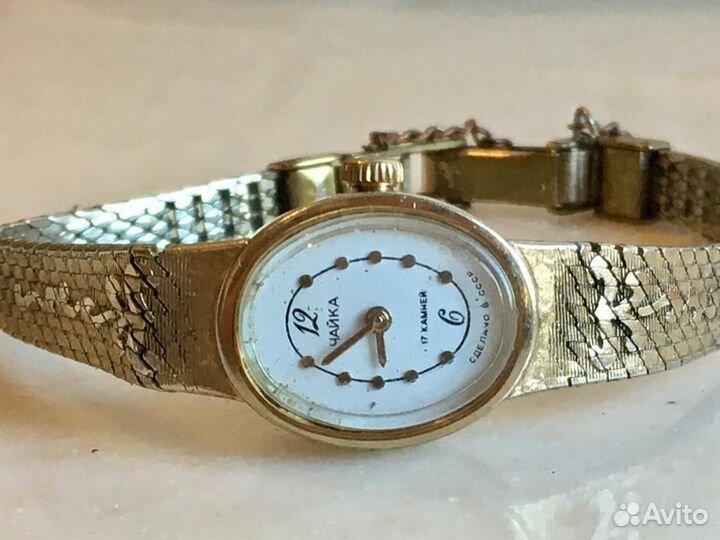 Часы позолоченные женский Чайка СССР