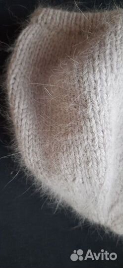 Комплект из пуха норки берет и снуд уголок