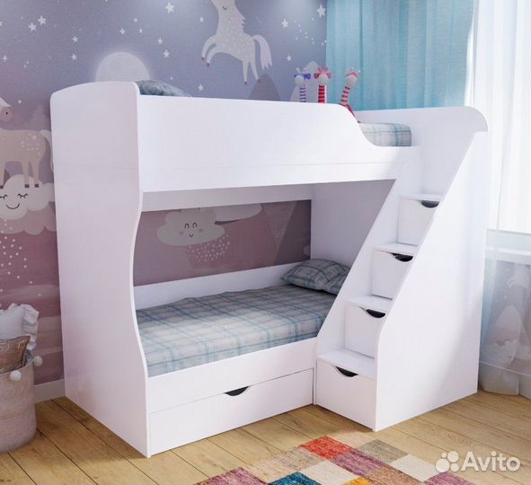 Двухъярусная кровать детская 90х200