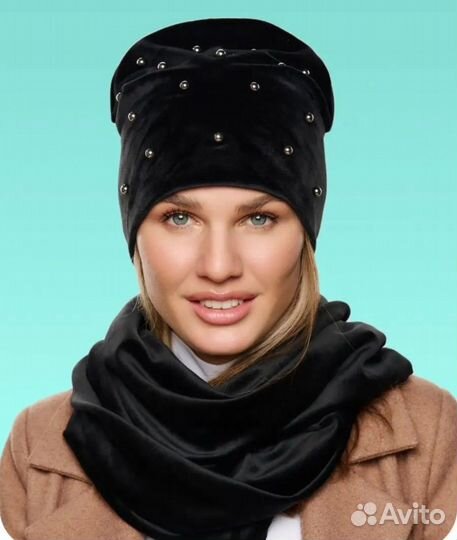 Комплект шапка и снуд женский
