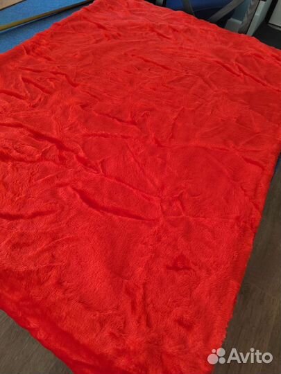 Искусственный мех белый, красный