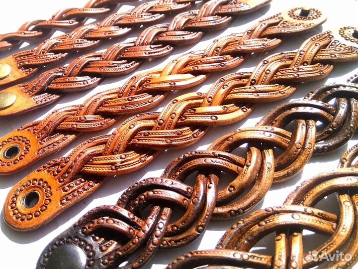 Браслеты плетеные из кожи