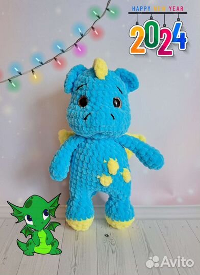 Плюшевый дракон ручной работы