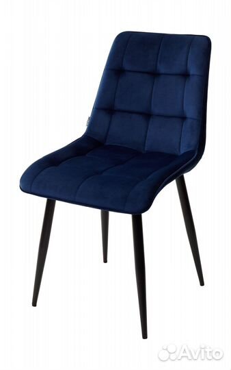 Стул chic bluvel-86 navy blue черный велюр синий