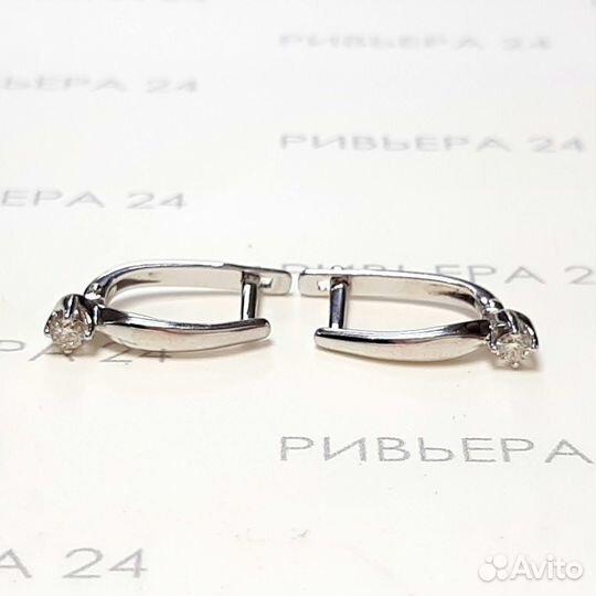 Золотые серьги с бриллиантами 585 пробы 2.06 грамм