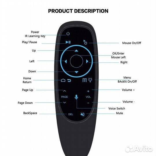 Пульт-аэромышь G10S PRO Bluetooth + 2,4GHz