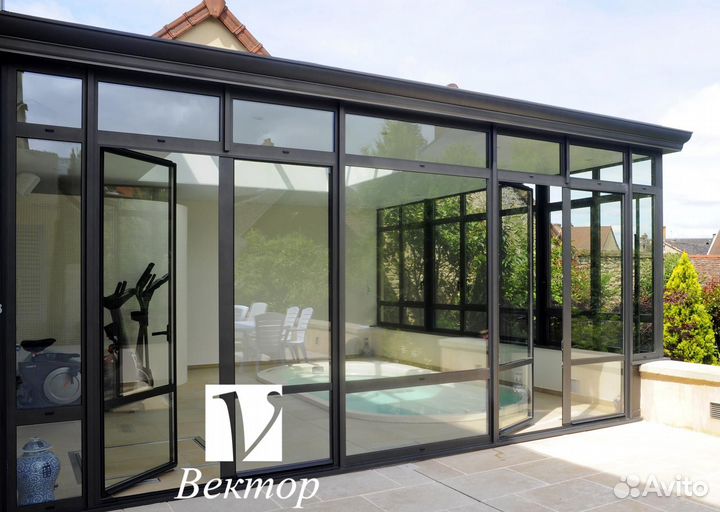 Остекление зимних садов. Алюминиевые конструкции