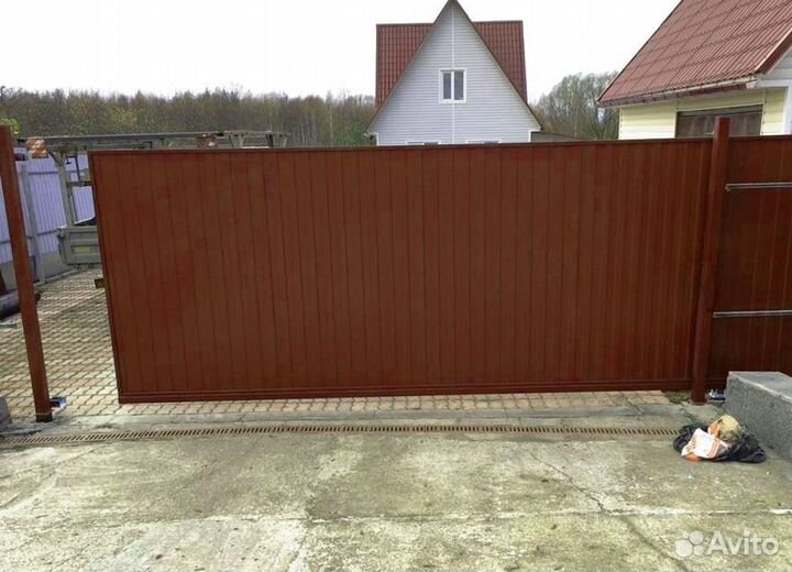 Откатные ворота под ключ новые