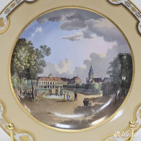 Тарелка Royal Vienna 1812г Вид Люксембургского сад
