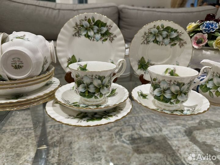 Royal Albert винтажные трио сет Trillium фарфор