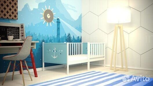 Кроватка Лисенок от 2х лет высокий борт берёза