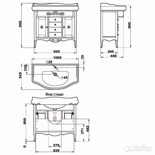 Мебель для ванной Migliore Bella 100 см Decape Sabbia