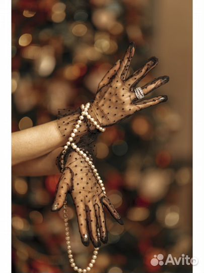 Перчатки в горошек