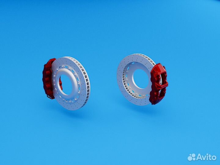 Комплект суппортов и тормозных дисков