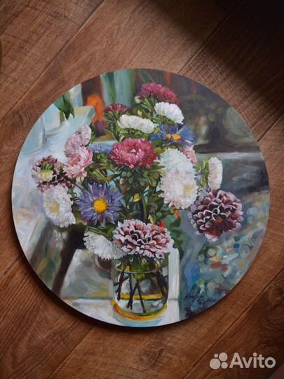 Картина «Астры» маслом на холсте цветы Художник