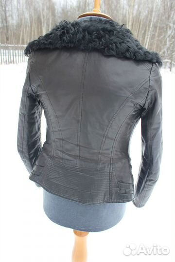 Куртка женская из натуральной кожи с мехом New Sty