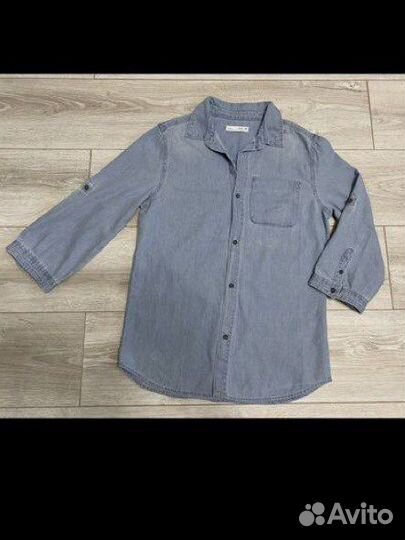 Джинсовая рубашка zara р 152