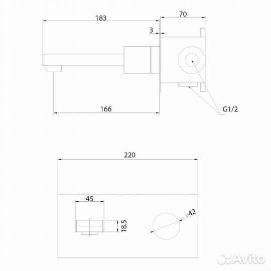 Смеситель abber Rund AF8712NG для раковины скрытого монтажа, никель