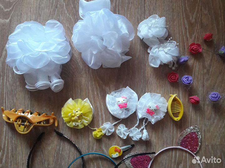 Резинки для волос, ободки, серьги, колье, заколки