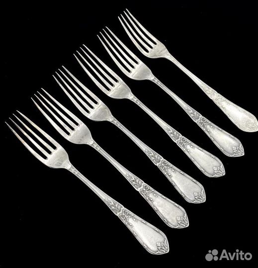 Серебро 84. Комплект десертных вилок. Н. Павлов