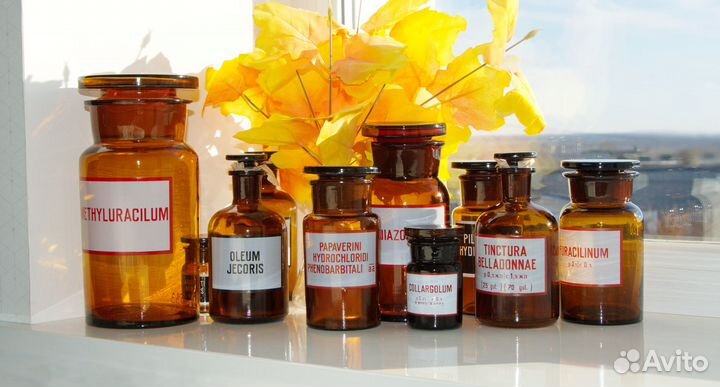 Винтажная ретро медицинская банка, штанглас